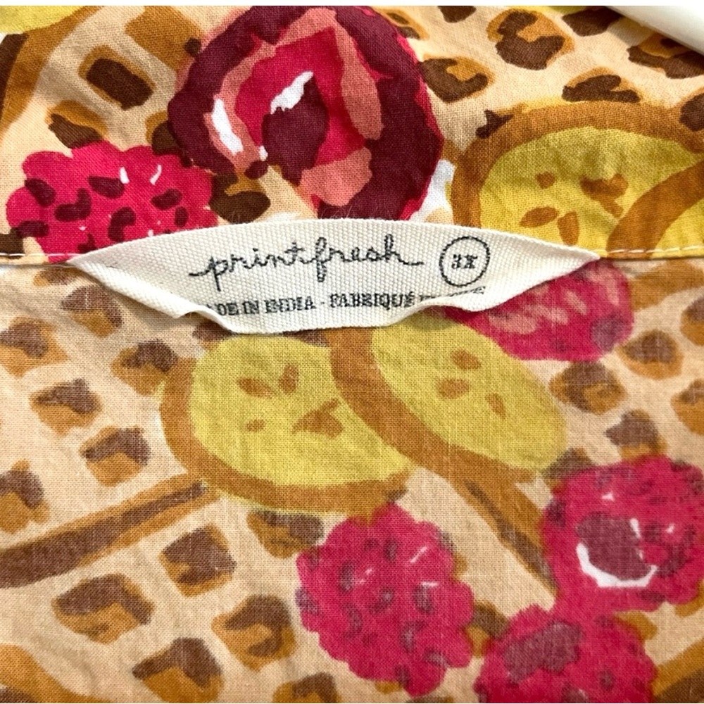 Printfresh Waffles in Bed 3x TOP ONLY Longsleeve Anthropologie Pajamas - Picture 5 of 7